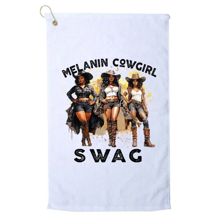 Melanin Cowgirls African Melanin Cowgirl Swag Juneteenth Platinum Collection Golf Towel