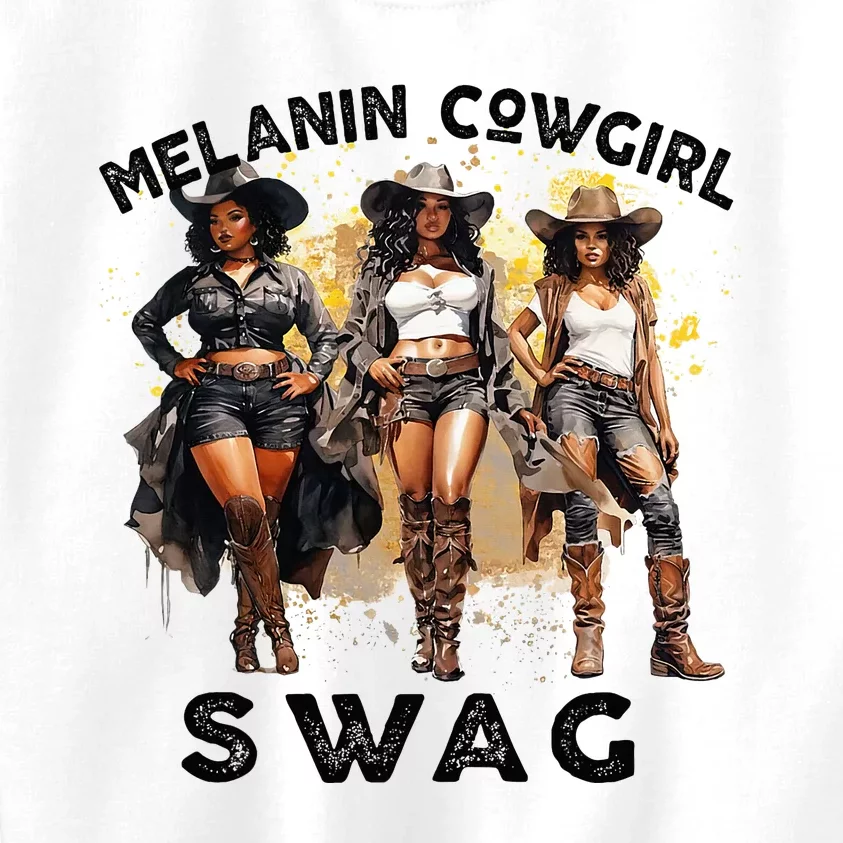 Melanin Cowgirls African Melanin Cowgirl Swag Juneteenth Kids Sweatshirt