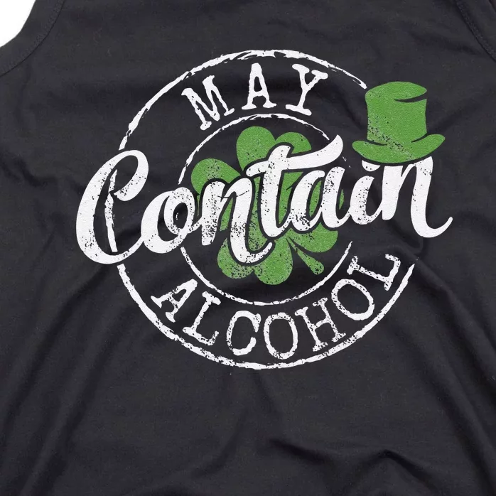 May Contain Alcohol Funny Saint Paddy's St Patrick's Day Tank Top