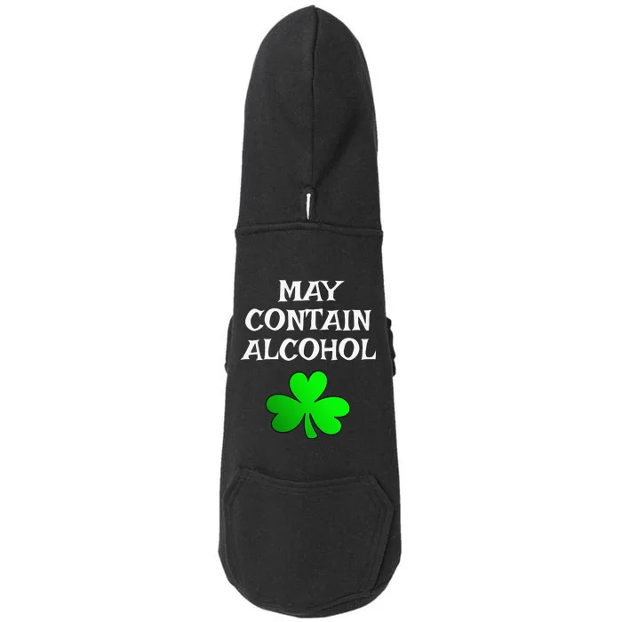 May Contain Alcohol Funny St. Saint Patrick's Day Doggie 3-End Fleece Hoodie