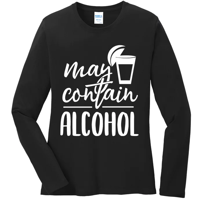 May Contain Alcohol Ladies Long Sleeve Shirt