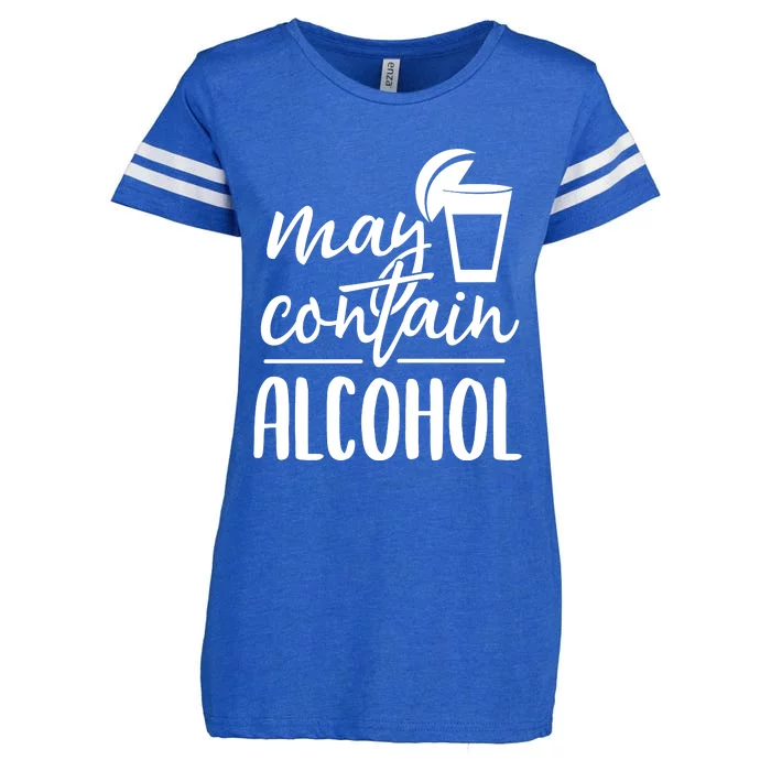 May Contain Alcohol Enza Ladies Jersey Football T-Shirt