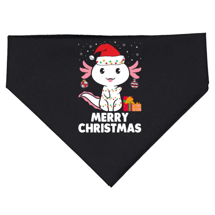 Merry Christmas Axolotl Santa Hat Christmas Salamander Fish USA-Made Doggie Bandana