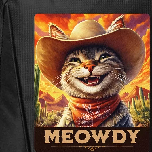 Meowdy Cowboy A Furry Friend In The Wild West Cat Gift City Backpack