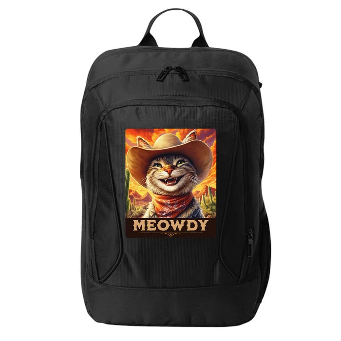 Meowdy Cowboy A Furry Friend In The Wild West Cat Gift City Backpack