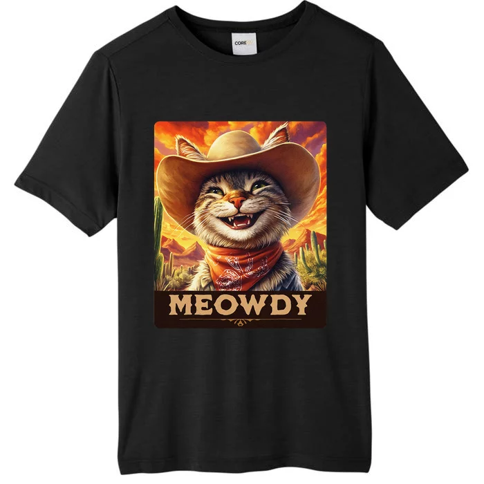 Meowdy Cowboy A Furry Friend In The Wild West Cat Gift ChromaSoft Performance T-Shirt