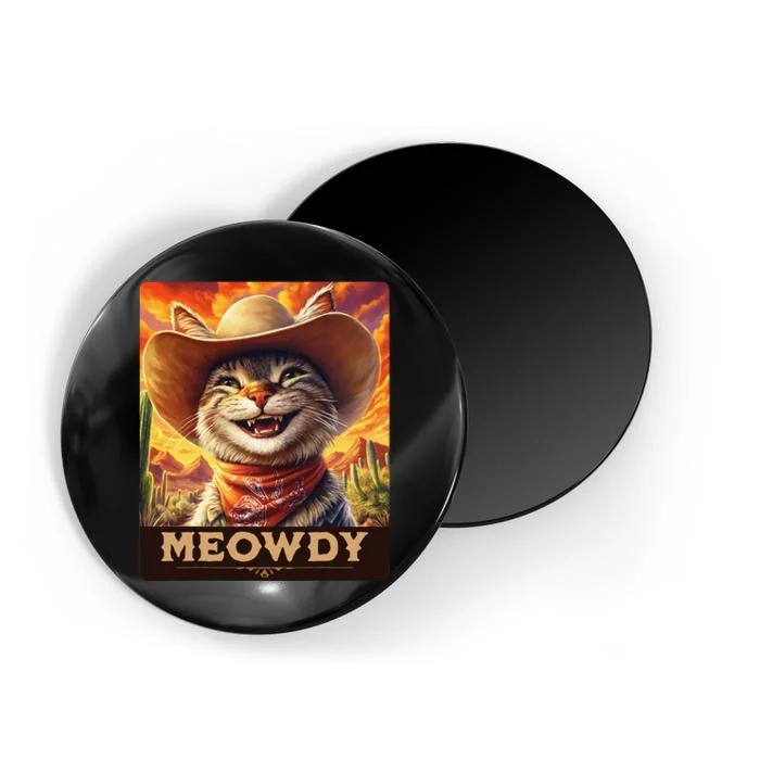 Meowdy Cowboy A Furry Friend In The Wild West Cat Gift Magnet