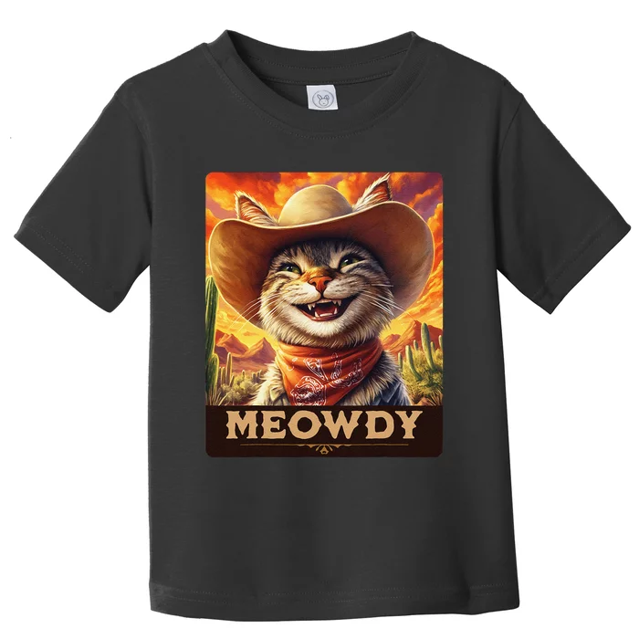 Meowdy Cowboy A Furry Friend In The Wild West Cat Gift Toddler T-Shirt