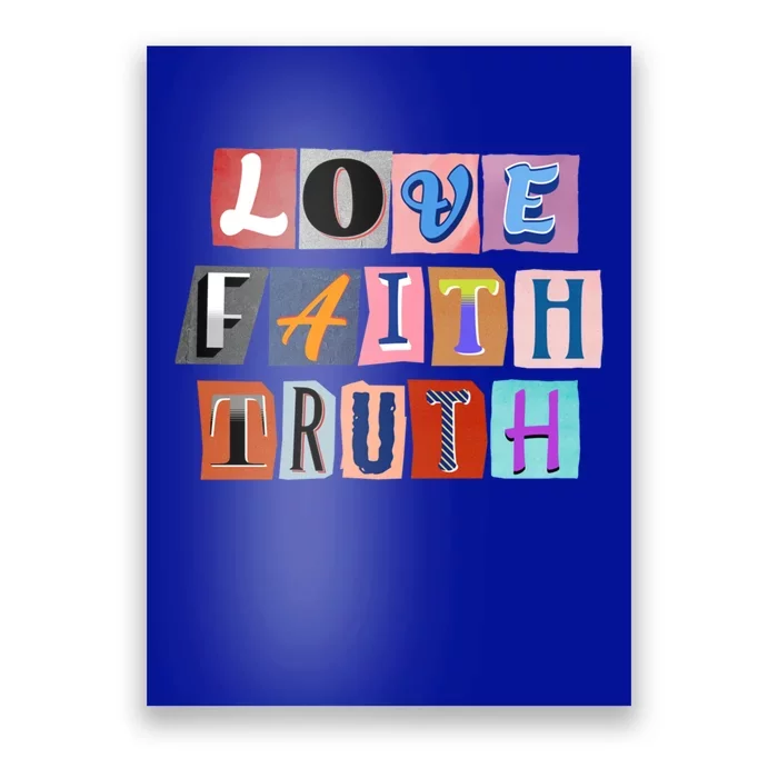 Magazine Cutout Alphabet Design: Love Faith Truth Gift Poster