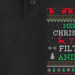 Merry Christmas Animal Filthy Ya Xmas Pajama Family Matching Dry Zone Grid Performance Polo