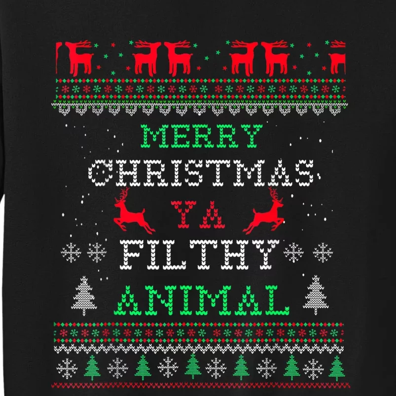 Merry Christmas Animal Filthy Ya Xmas Pajama Family Matching Tall Sweatshirt