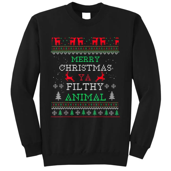 Merry Christmas Animal Filthy Ya Xmas Pajama Family Matching Tall Sweatshirt