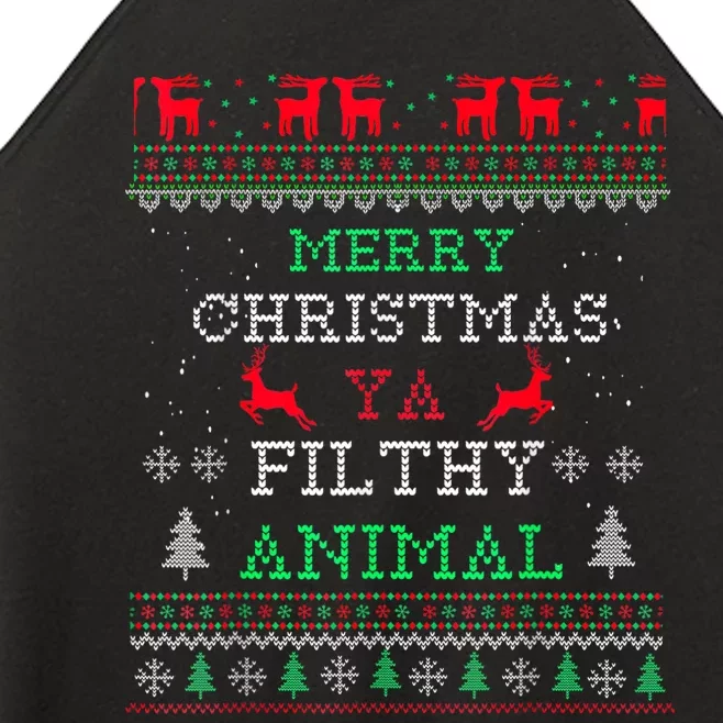 Merry Christmas Animal Filthy Ya Xmas Pajama Family Matching Women’s Perfect Tri Rocker Tank