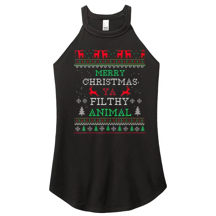 Merry Christmas Animal Filthy Ya Xmas Pajama Family Matching Women’s Perfect Tri Rocker Tank