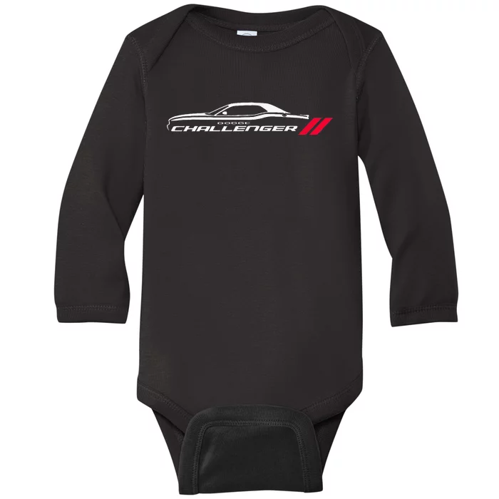 Muscle Car American Flag 4th July Baby Long Sleeve Bodysuit