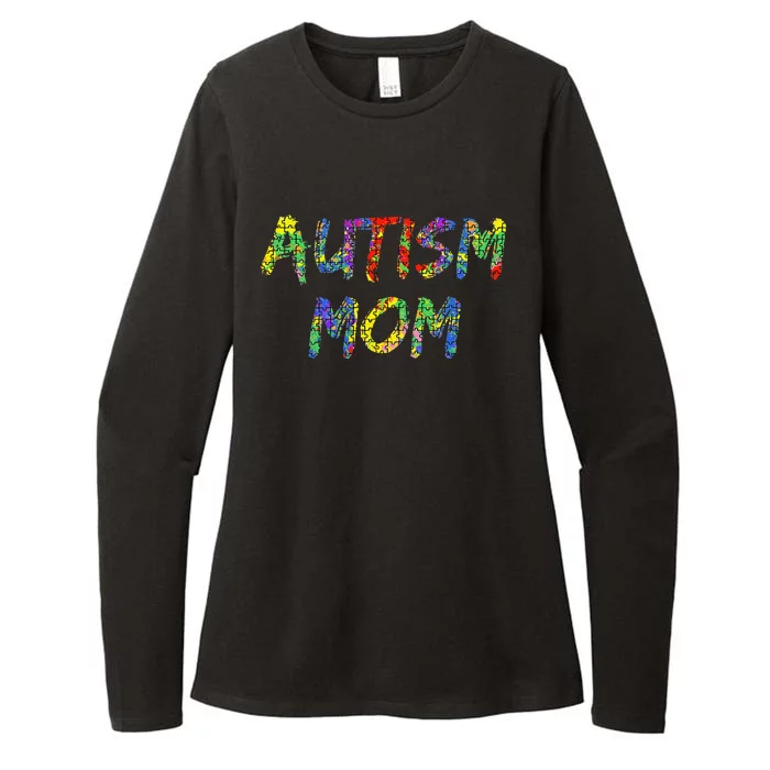 Matching Colorful Autism Puzzle Piece Design Gift Autism Mom Womens CVC Long Sleeve Shirt