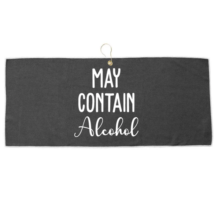 May Contain Alcohol Funny Party Large Microfiber Waffle Golf Towel