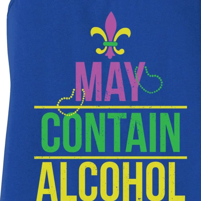 May Contain Alcohol Mardi Gras Party Ing Cool Gift Women's Racerback Tank