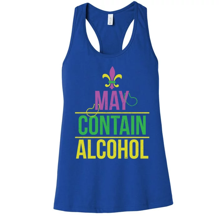 May Contain Alcohol Mardi Gras Party Ing Cool Gift Women's Racerback Tank