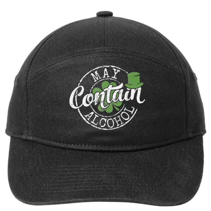 May Contain Alcohol Funny Saint Paddy's St Patrick's Day 7-Panel Snapback Hat