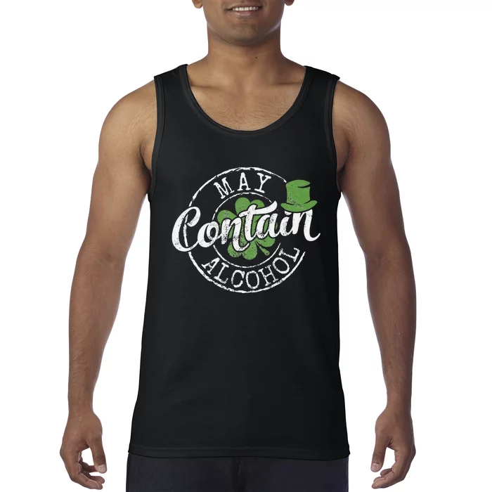 May Contain Alcohol Funny Saint Paddy's St Patrick's Day Tank Top