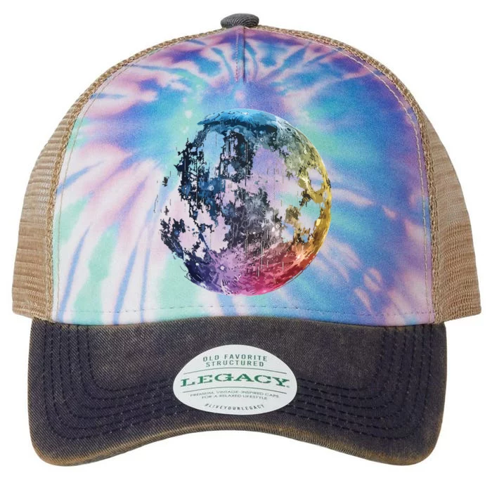 Moon Colored Art Graphic Artwork Motif Moon Legacy Tie Dye Trucker Hat