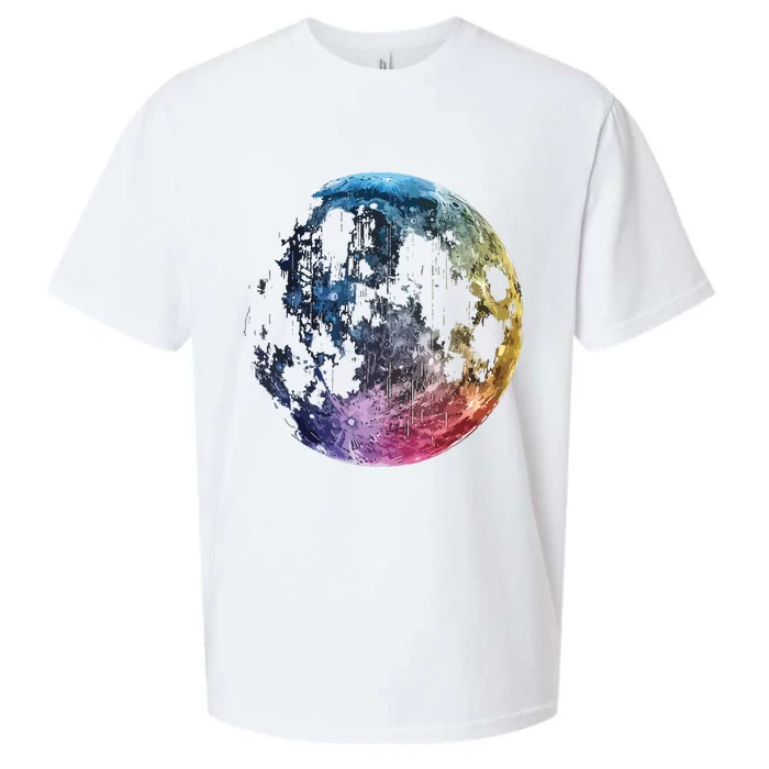 Moon Colored Art Graphic Artwork Motif Moon Sueded Cloud Jersey T-Shirt