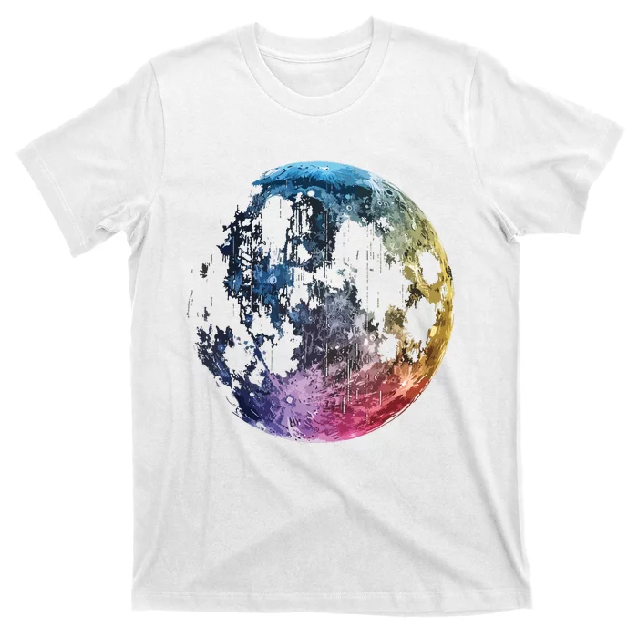 Moon Colored Art Graphic Artwork Motif Moon T-Shirt