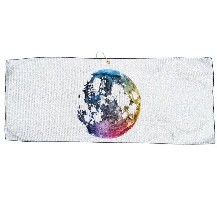 Moon Colored Art Graphic Artwork Motif Moon Large Microfiber Waffle Golf Towel