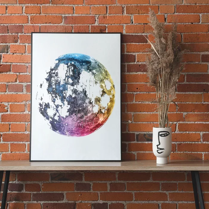 Moon Colored Art Graphic Artwork Motif Moon Poster