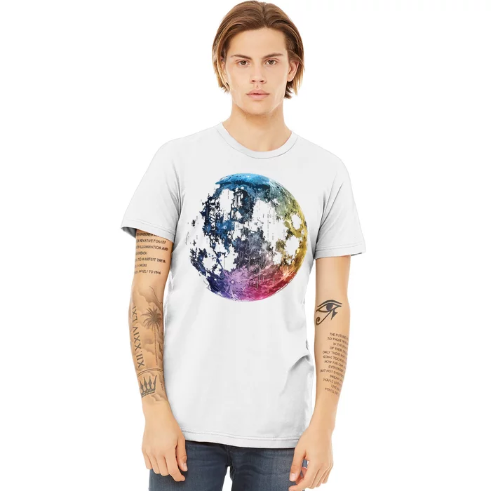 Moon Colored Art Graphic Artwork Motif Moon Premium T-Shirt