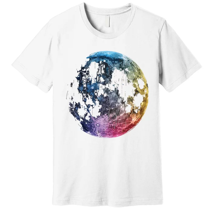 Moon Colored Art Graphic Artwork Motif Moon Premium T-Shirt