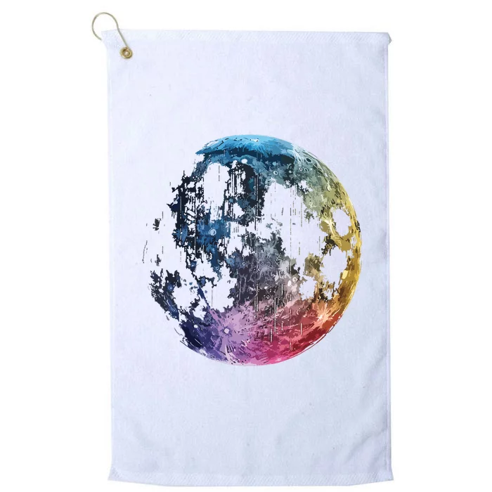 Moon Colored Art Graphic Artwork Motif Moon Platinum Collection Golf Towel