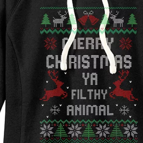 Merry Christmas Animal Filthy Ya Xmas Pajama Women's Fleece Hoodie