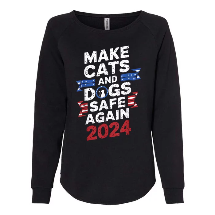 Make Cats And Dogs Safe Again Pets Funny Trump Halloween Womens California Wash Sweatshirt