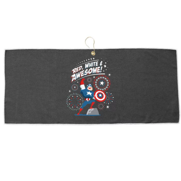 Marvel Captain America Red White & Awesome 4th of July Large Microfiber Waffle Golf Towel