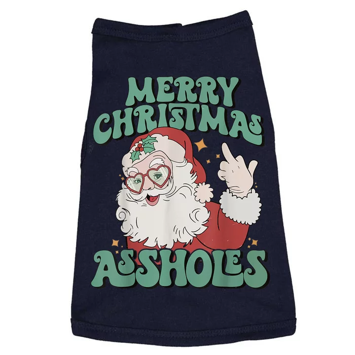 Merry Christmas Assholes Funny Santa Doggie Tank