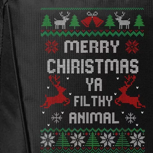 Merry Christmas Animal Filthy Ya Xmas Pajama City Backpack