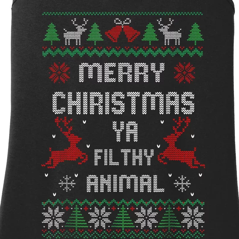 Merry Christmas Animal Filthy Ya Xmas Pajama Ladies Essential Tank