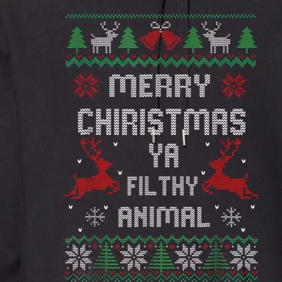 Merry Christmas Animal Filthy Ya Xmas Pajama Premium Hoodie