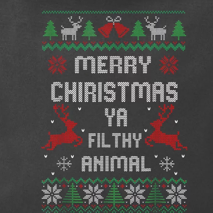 Merry Christmas Animal Filthy Ya Xmas Pajama Zip Tote Bag