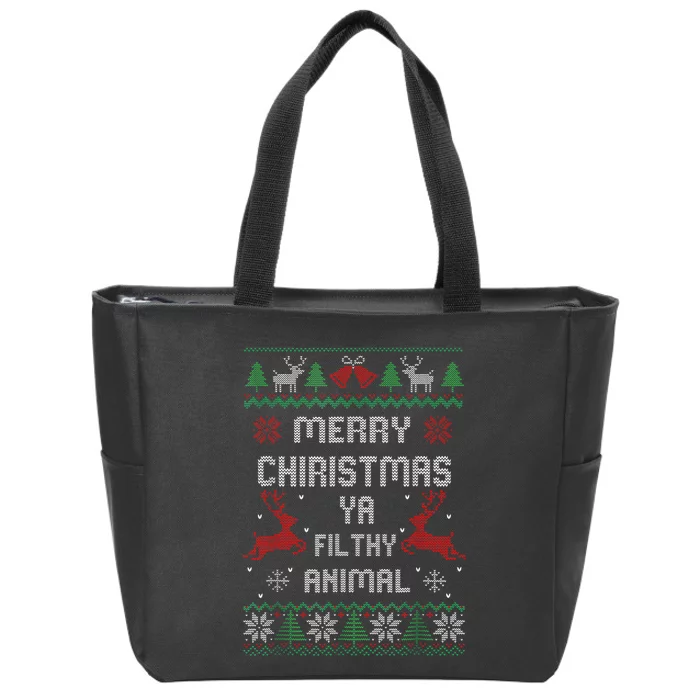 Merry Christmas Animal Filthy Ya Xmas Pajama Zip Tote Bag