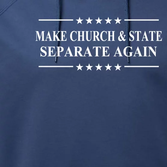 Make Church And State Separate Again Political Activist Gift Performance Fleece Hoodie