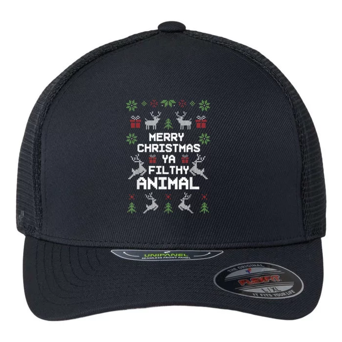 Merry Christmas Animal Filthy Ya Flexfit Unipanel Trucker Cap