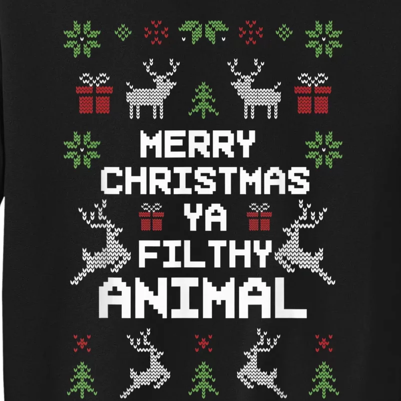 Merry Christmas Animal Filthy Ya Tall Sweatshirt