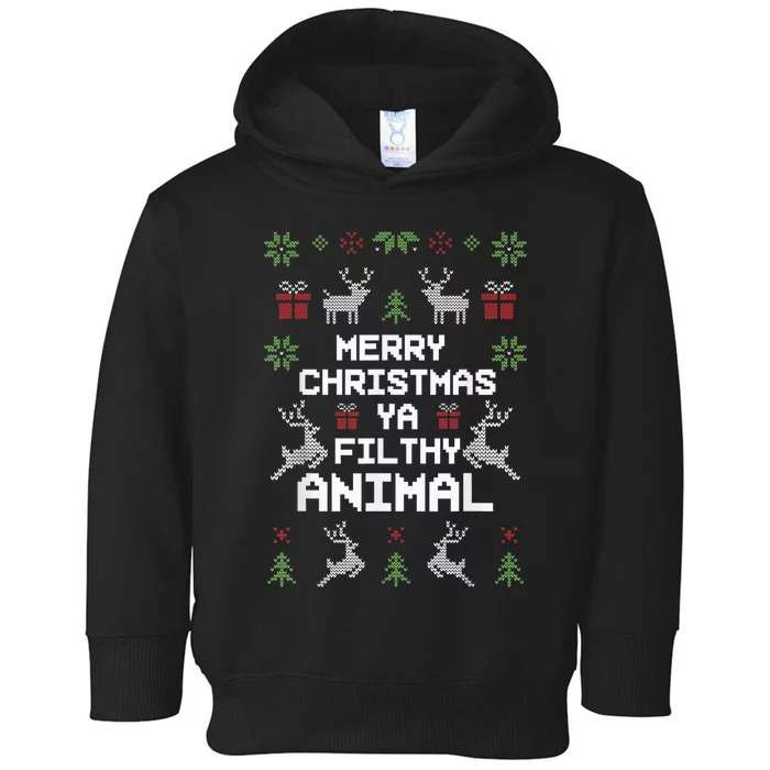 Merry Christmas Animal Filthy Ya Toddler Hoodie