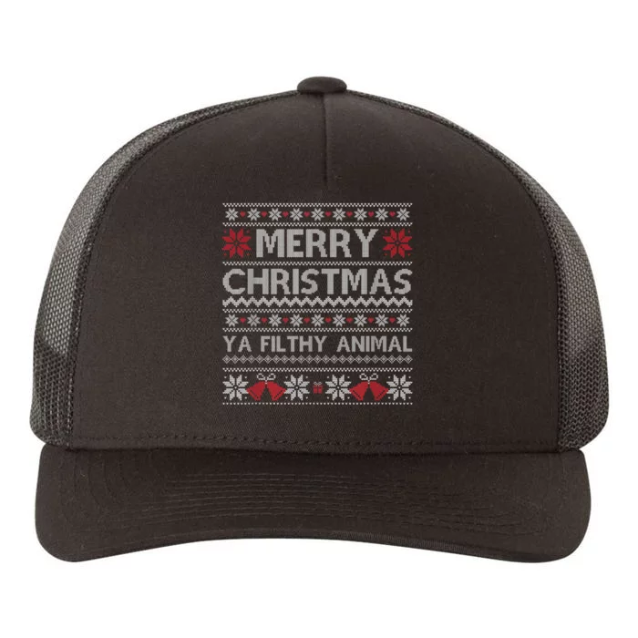 Merry Christmas Animal Filthy Ya Xmas Ugly Christmas Yupoong Adult 5-Panel Trucker Hat