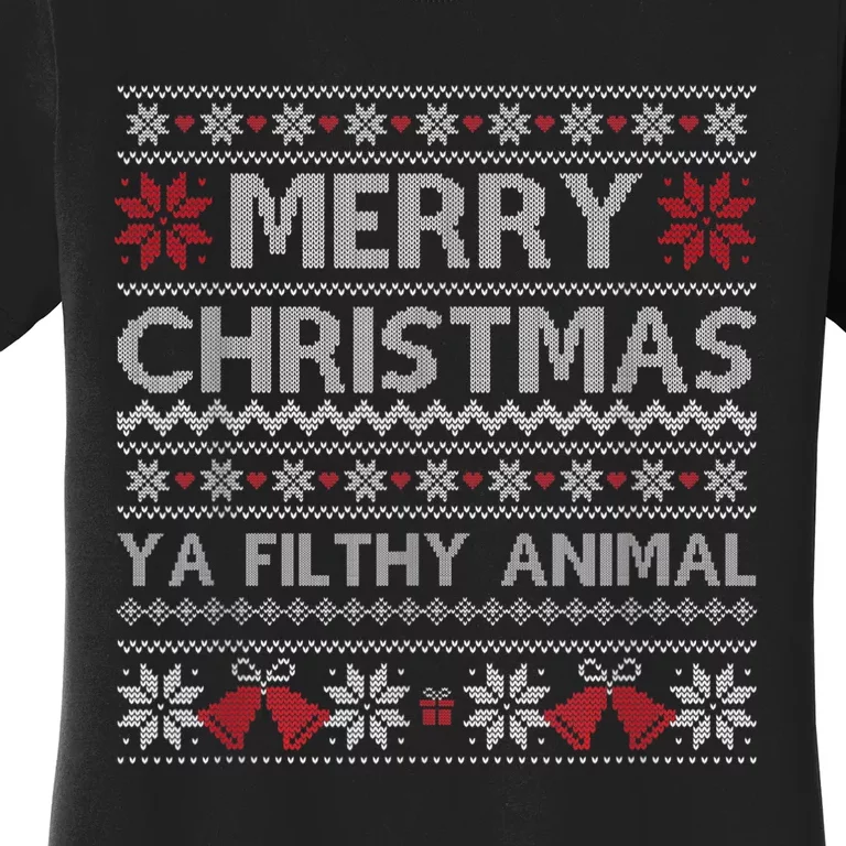 Merry Christmas Animal Filthy Ya Xmas Ugly Christmas Women's T-Shirt