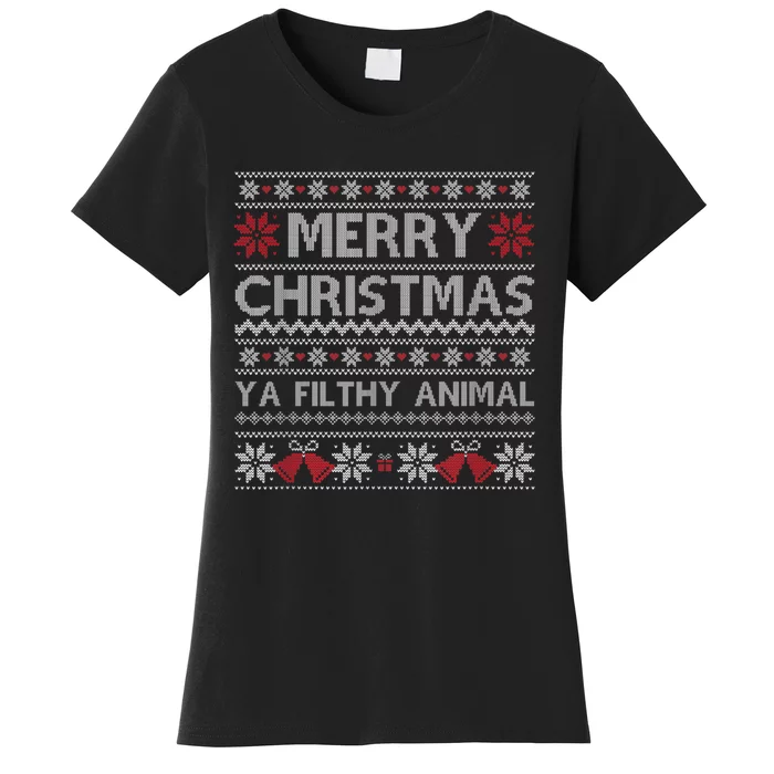 Merry Christmas Animal Filthy Ya Xmas Ugly Christmas Women's T-Shirt