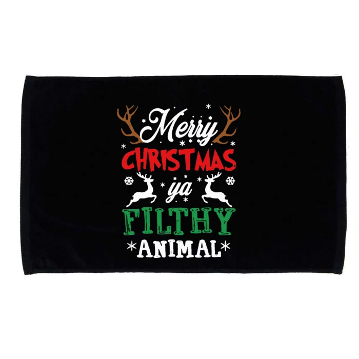 Merry Christmas Animal Filthy Ya Xmas Pajama Microfiber Hand Towel